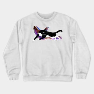 Cute Tuxedo Cat who loves to Lie around Living the Dream Copyright By TeAnne Crewneck Sweatshirt